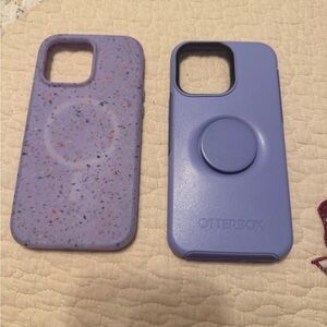 OtterBox Lavender Phone Case with Integrated PopGrip & Otterbox Confetti Case